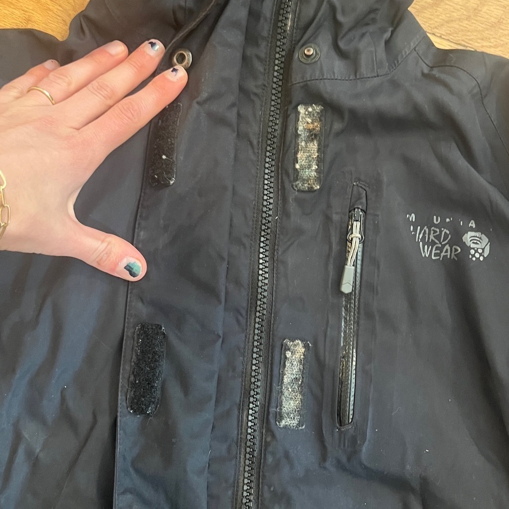 Mountain hardwear hooded shell / windbreaker jacket womens xs black - Picture 4 of 6